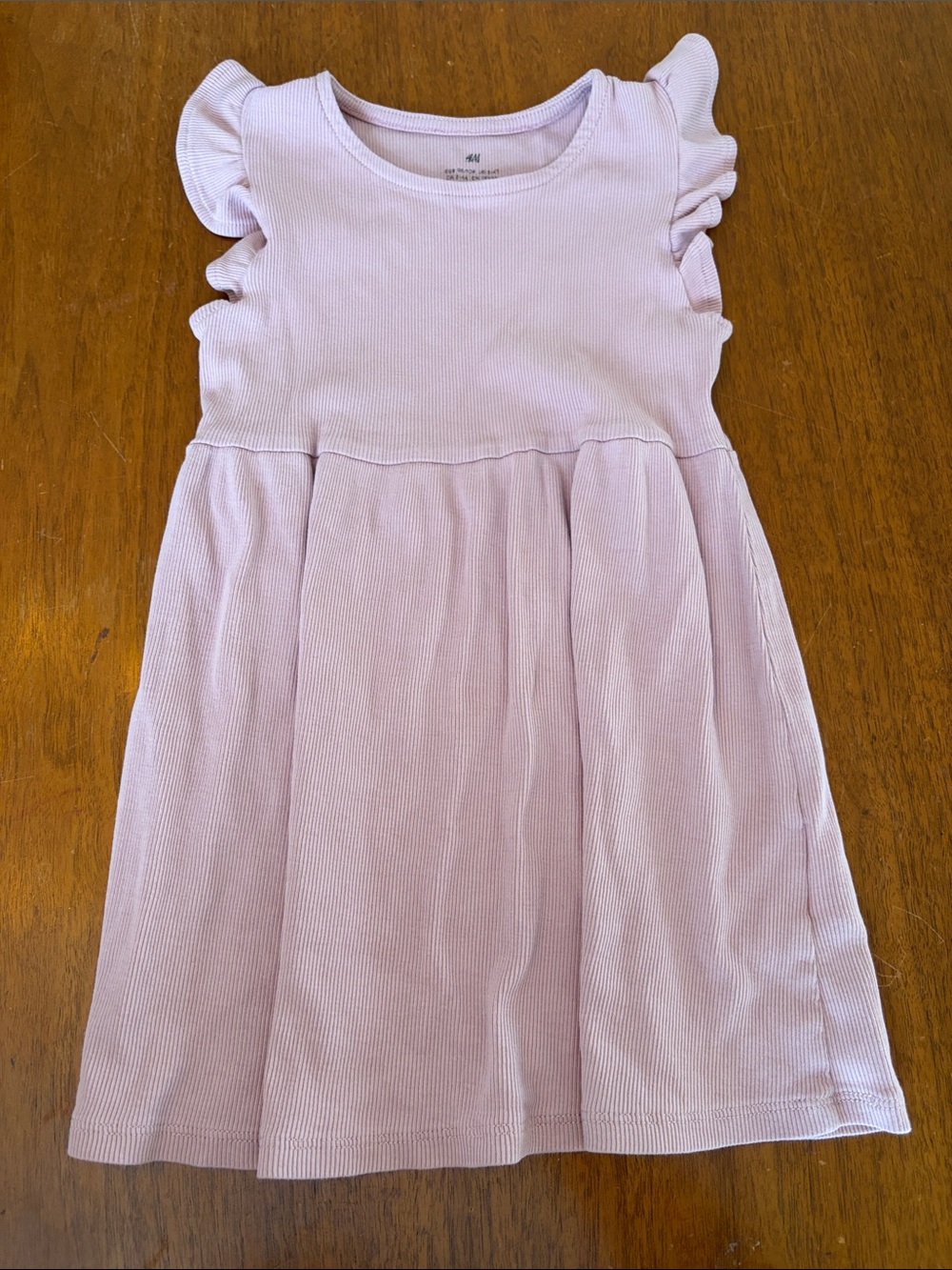 🫐3/$30 H&M Light Pink Ruffle-Sleeve Knit A-Line Dress size 3/4T